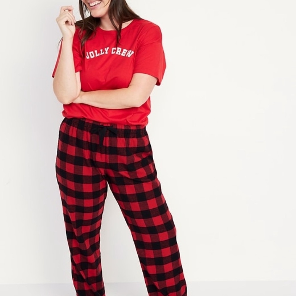 Women’s Buffalo Plaid Mid-Rise Flannel Pajama Pants size 2X,3X,4X